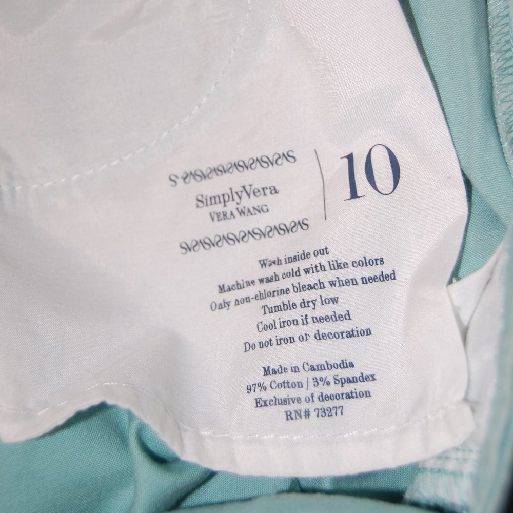 Simply Vera Vera Wang Women's Turquoise/Aqua Faded Skinny Ankle Jeans Size 10 - Picture 15 of 16